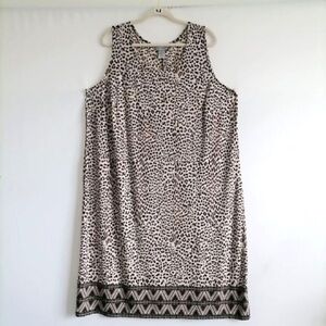 Catherines women’s leopard animal sleeveless a-line shift dress plus 3x 26/28W